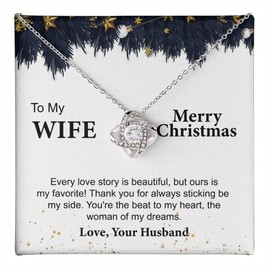 To My Beautiful Wife You’re The Beat Of My Heart, Christmas Gifts for Wife Necklace from Husband, Best Romantic Gifts Wife Birthday Gift Ideas Message Jewelry Gift, On Her Wedding Day Gift. (14k White Gold Sterling Silver Necklace) (B.) Luxury Box)