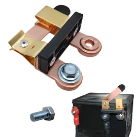 Knife Blade Master Switch, 3.7"× 3.1" Side Post Knife Blade Battery Disconnect Switch, Power Battery Quick Shutoff Switch Horizontal Blade for Boat Truck RV, Car Accessories (Circular Hole)