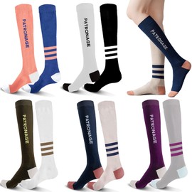 Calcetines de Compresion Mujer,5 pares medias de compresion mujer,Circulantes de 23-32mmHg Aliviar Varices,Antideslizantes y Absorbentes Sudor,Cómodos y Moda,para correr,cuidado del ejercicio físicos