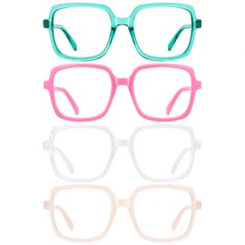 AABV Trendy Square Lightweight Reading Glasses for Women,Blue Light Blocking Spring Hinges Eyeglasses for Ladies,Anti UV Ray/Glare/Eyestrain Computer Readers +2.00