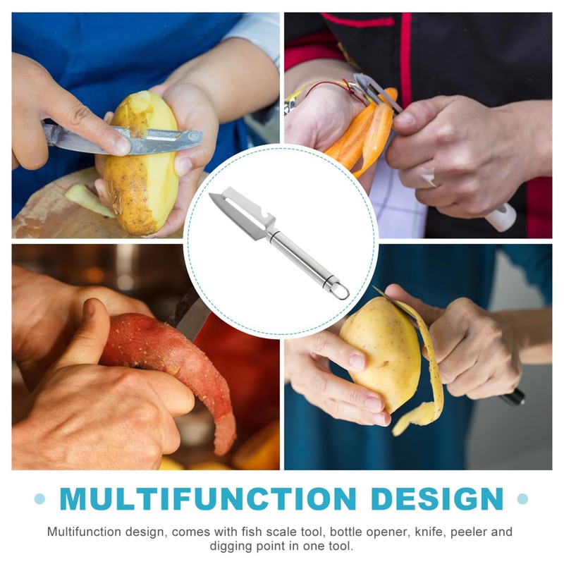 BESTONZON Multifunction Paring Knife Stainless Steel Peeler Gourd Grater Parer