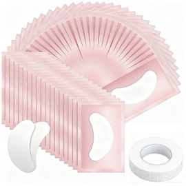 Eye Gel Pads, 50 Pairs Lint Free Patches with Under Eye Pads for Pro Salon and Individual Extension, White
