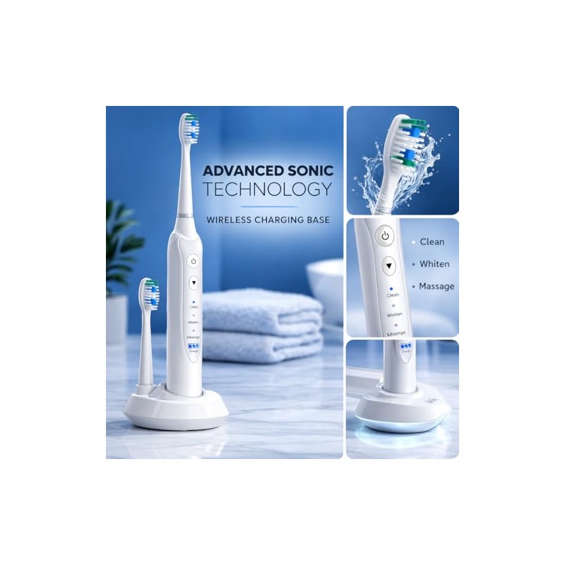 Cepillo de dientes eléctrico Sonic, Blanco