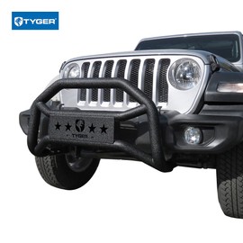 Tyger Auto TG-GD6J60468 Front Bumper Guard Compatible with 2018-2022 Jeep Wrangler JL (NOT for JK) & 2020-2022 Jeep Gladiator (NOT for Mojave Models) | Textured Black | Light Mount | Bull Bar