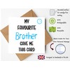 Funny Birthday Cards for Sister - My Favourite Brother -