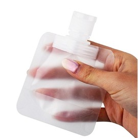 Travel Portable Dividing Pouch 30ml Cosmetic Tube Transparent Snap-Close Lid Plastic Pack / 여행용 휴대용 소분 파우치 30미리 화장품 튜브 투명 똑딱 잠금 뚜껑 비닐팩