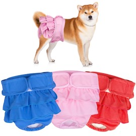 Pack of 3 Reusable Dog Nappies for Female Dogs, Highly Absorbent, Washable, Environmentally Friendly, SOARFLY Heat Pants for Female Dogs, Incontinence, with Cute Patterns, Size M