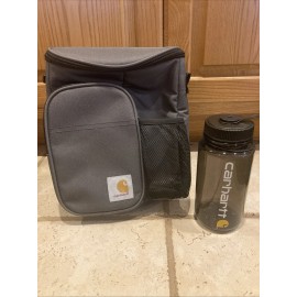 Carhartt Insulated 10 Can Vertical Cooler WITH Water Bottle Zip Pocket Gray
