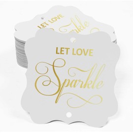 Inkdotpot Real Gold Foil Let Love Sparkle Wedding Tags Favor Bracket Shape Hang Pack Of 100 Paper Tags