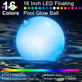 AMENON [ Remote Control & 4 Light Modes ] 16 Inch Glow in The Dark Beach Balls Inflatable Light Up Beach Ball Pool Toys with 16 Colors Lights Pool Game Toys for Adult Pool Party Decorations Supplies