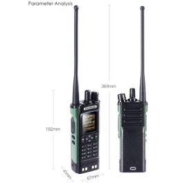 BAOFENG DM-32UV DMR Digital Dual Mode Walkie Talkie, 10W High Power, IP67 Waterproof, Tri-Band (VHF/220/UHF), Bluetooth App Programming, GPS, Type-C Charging, 1.77" Color Screen Digital Radio