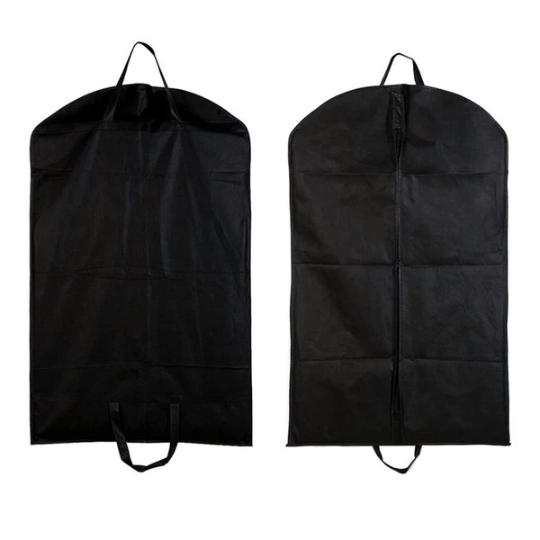 2 Pcs Suit Bag for Man, Dust Cover, Suit Carrier,Storage Bag, Suit Cover,for Suits, Coats, Tuxedo Reusable Full Zipper Garment Bag Perfect for Travel or Home (Black)