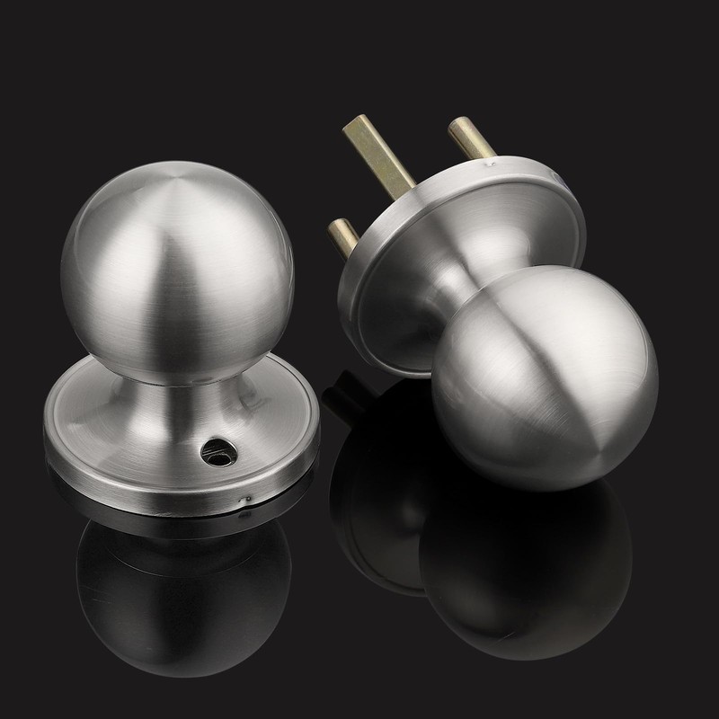 Probrico Brushed Satin Nickel Round Interior Door Handles Passage Door