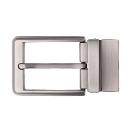 Colaxi Men Reversible Alloy Vintage Belt Buckle Single Prong Rectangle Pin Buckle, Pearl Gray, as described