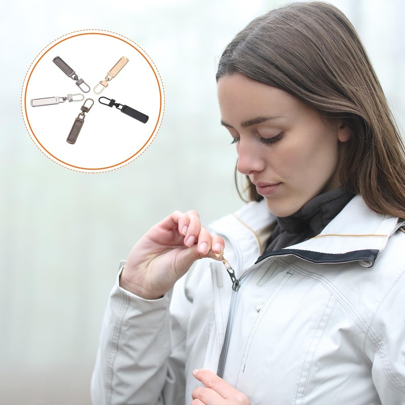 MECCANIXITY Zipper Pull Charm 6 Pcs 1-2mm Thickness Detachable Zipper