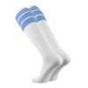 TCK Retro 3 Stripe Tube Socks (Columbia Blue, Medium)