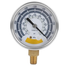 Pressure Gauge Vacuum, 0-14 psi G1/4 Inch Connection Pressure Gauge Accurate Instrument for Vacuum Pump, Psi Pressure Gauge