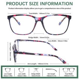 COJWIS Multifocus Progressive Reading Glasses for Women/Men - 4 Pack Bifocal Computer/Book Readers Blue Light Blocking With Spring Hinge(4 Mix,4.0x)