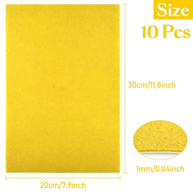 CHRORINE 10 Pcs Felt Fabric Sheets Self Adhesive Felt Sheets