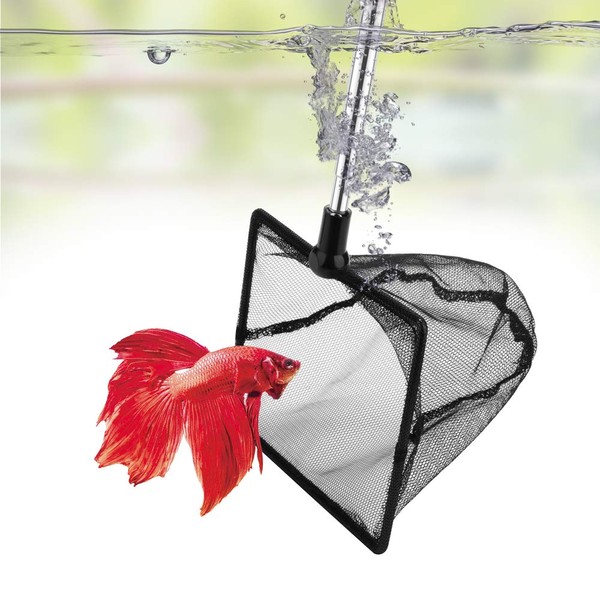 DaToo 5 Inch Aquarium Fish Net for Betta Fish Tank Nano Nylon Net with Extendable Handle 10-25 Inch, 1 Yr Warranty