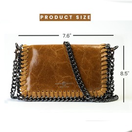 Premium Italian Leather Handmade in Florence, Italy. Small Crossbody Bag for Women with a Detachable Strap. Daniela Collection Made in Italy (Camel)