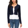 EXCHIC Cárdigan Corto Bolero con Botones y Cuello Redondo para