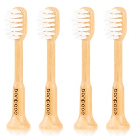 PONPACE Bamboo Toothbrush Heads Compatible with Laifen, Extra Soft Castor-Oil Bristles for Sensitive Teeth, Eco-Friendly & Gentle Cleaning