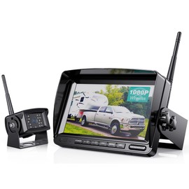 ZEROXCLUB Digital Wireless Backup Camera System Kit, IP69 Waterproof Wireless Rear View Camera + 7’’ LCD Wireless Reverse Monitor for RV/Truck/Trailer/Bus/Camper/5th Wheel (W01-7 inch)