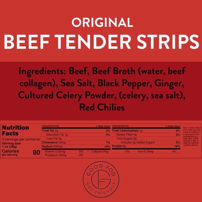 Good Fod Foods Tender Beef Jerky Steak Strips Variety Pack