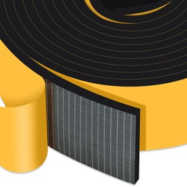 Trisiki Weather Stripping Door Seal Strip, Adhesive Foam Insulation Tape for Doors and Windows, High Density Weather Stripping for Door Frame, SoundProof Weatherproof Dustproof(2 in x 1/4 in x 13Ft