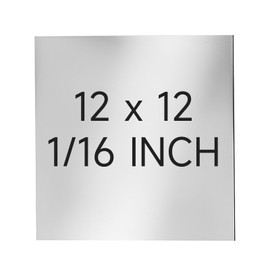 304 Stainless Steel Sheet - 12" X 12" X 1/16" Thin Stainless Steel Plate 1/16 Inch Thickness with Protective Film Metal Sheets Shim Stock for Kitchen DIY Crafting (305 x 305 x 1.6 mm)