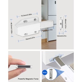 Push to Open Door Catches Jiayi 4 Pack Cabinet Magnetic Push Door Catches Cupboard Push Latch Release Door Magnet Kitchen Drawer Closer Push Opener for RV Door Damper Large Wardrobe Closure