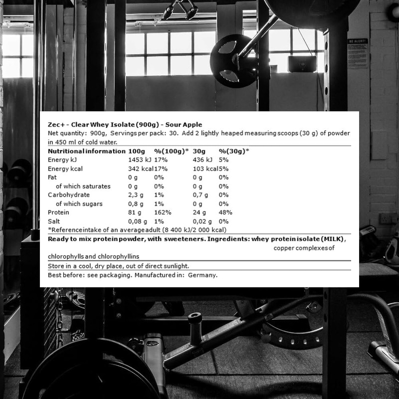 ZEC+ Clear Whey Isolate (Sour Apple, 900 g)