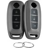 REPROTECTING TPU Key Fob Cover Compatible with Nissan Pathfinder Rogue Kicks (Matte Black/Matte Black, 3 Buttons/TPU)