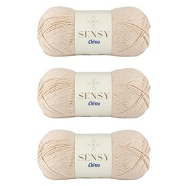 S SENSY Hilo de algodón suave Sensy Chino, 3.5 onzas, 360 yardas, calibre 2 fino (latte)