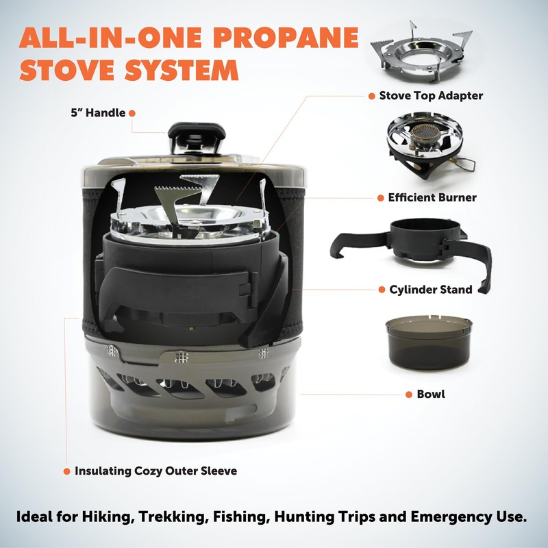 Flame King Pro-Boil All-in-One Camping and Backpacking Stove Cooking System,