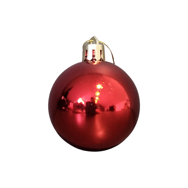 Assorted Red Baubles 12 Pack | 5cm Diameter | Christmas