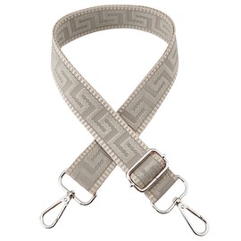 Shoulder Strap for Bag Straps for Changing, Adjustable Bag Strap Wide 3.8 cm with Silver Carabiner - Bag Strap Shoulder Strap Carry Strap for Handbags Women, Khaki/Light Grey, K36