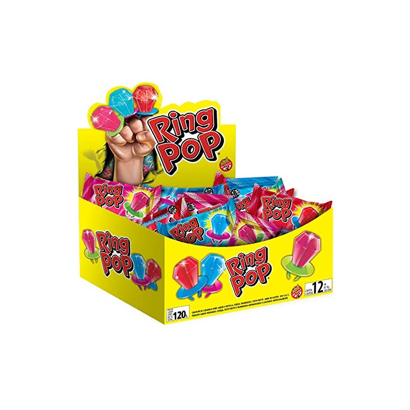 Dulce Ring Pop Chupon Anillo, Surtidos - 168 Gr