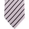 Retreez Regimental Striped Woven Microfiber Skinny Tie - Silver with