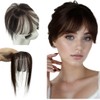 3D Natural Human Hair Fringe Clip Ins Bangs Transparent Silk