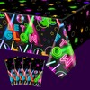 APUXXJUPA 4 Pack Glow in the Dark Tablecloths, Neon Table