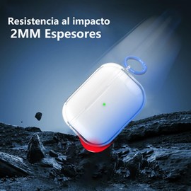 ASJDY Funda para AirPods Pro 3 generación 2025 Case Uso Rudo, Antivibración, Anti-Amarillamiento Carcasa, Color gradiente Transparente (Negro)