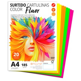 Colourful Cardboard Boxes A4, Coloured Sheets A4 for Crafts, Education, Home, Art or Office, Coloured Cardboard Boxes A4 Luminous Colours - Ofituria (25 Sheets, Light Assortment)