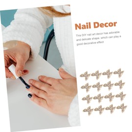 Healeved 20Pcs Gold Butterfly Nail Art Charms Alloy Wear-Resistant Decorative Nail Decor for DIY Manicure Stylish Holiday Accessories for Women