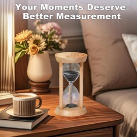 30 Minute Wooden Sand Timers, Bamboo Black Sand Hourglass for Productivity, Meditation & Decor, 30min Reloj De Arenai for Kitchen, Office, Yoga, Game, Classroom