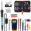 TriLine Soldering Iron Kit with Digital Multimeter, 60W Adjustable Temperature