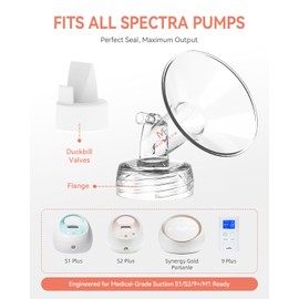 21mm Flange and Duckbill Valve for S1/S2/9+, Flange Inserts for Spectra Replacement Pump Parts (2-Pack) - Not Original Spectra Accessories