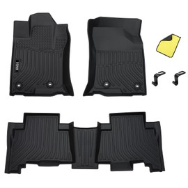 VIWIK Floor Mats Fit for Toyota 4 Runner 2013-2024 / for Lexus GX460 2014-2023, TPE Rubber Car Mats All Weather Custom Floor Liners for 4Runner 2013-2024 1st and 2nd Row Non-Slip Odorless
