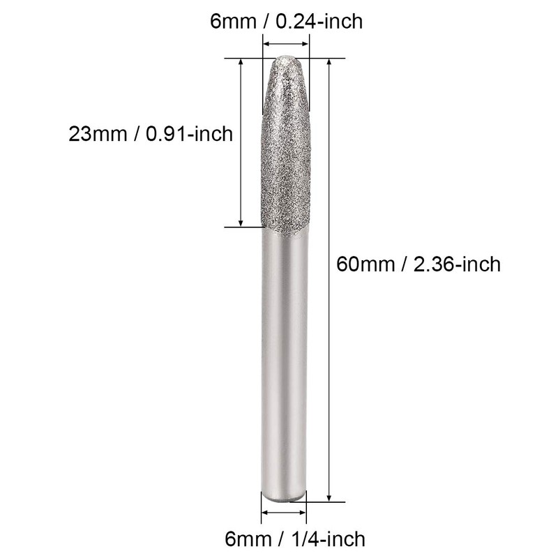 uxcell Diamond Burrs Bits Grinding Drill Carving Rotary Tool for
